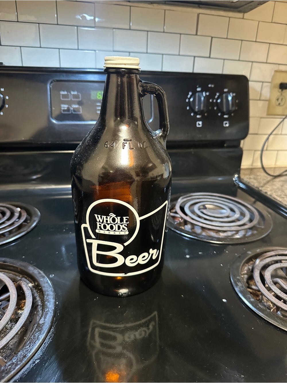 Whole Foods Amber Glass Beer Growler - Brown